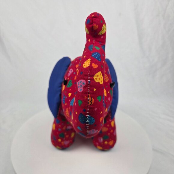 Abstract heart art Elephant Handmade Plush Animal Nursery Toy Decor 12" Tall - Picture 6 of 7